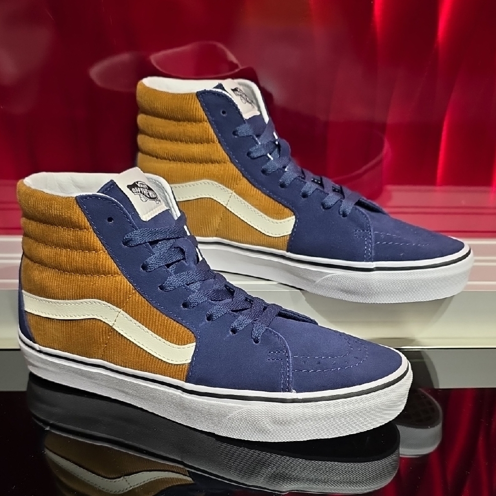 Vans Sk8 Hi Mini Cord Blue Brown Men’s 8 Women’s 9.5 New